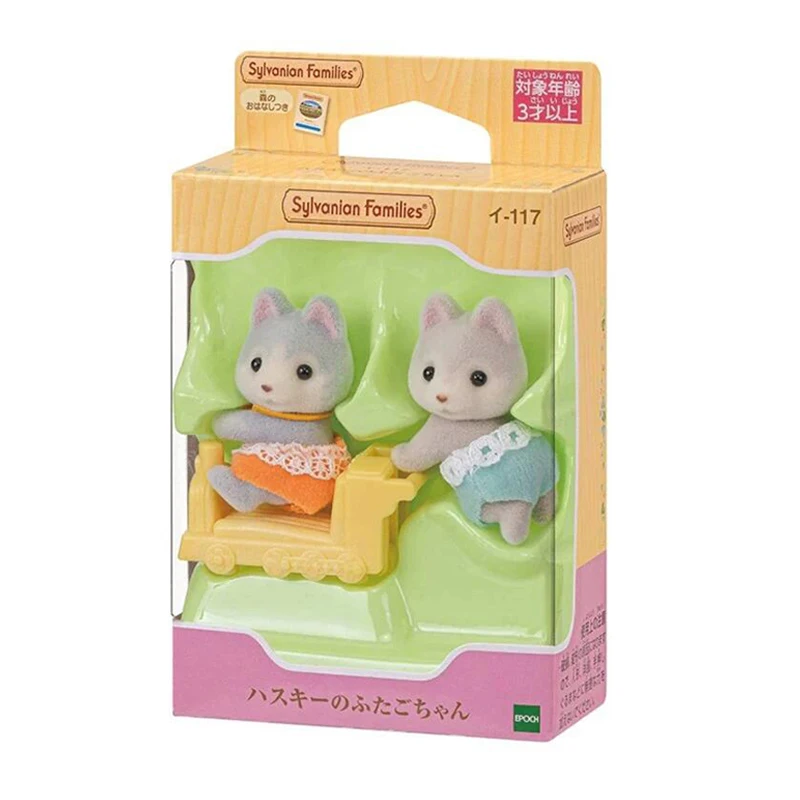 Sylvanian Families Figuras Anime, Gato Persa, Gêmeos Tripletos, Bebês, Husky, Coelho, Action Figure, Presente de Natal para Criança