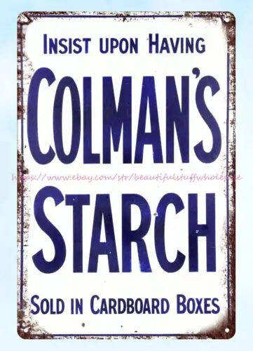 1920s Colman's Starch metal tin sign office decoration ideas