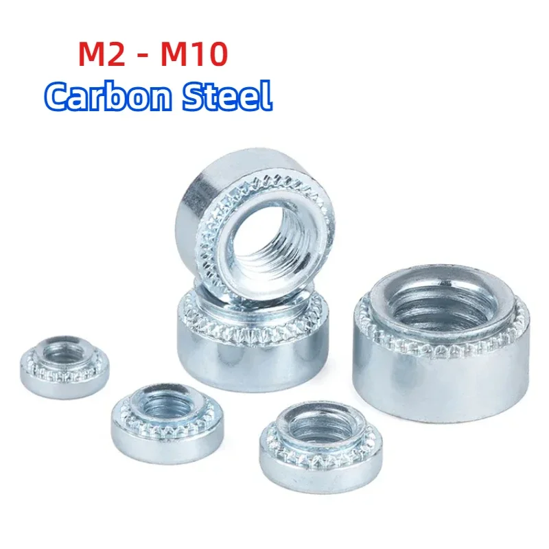 M2 M2.5 M3 M4 M5 M6 M8 M10 Zinc Plated Carbon Steel Pressure Riveting Nut Self Clinching Nut Swage Nut Sert Press Nuts