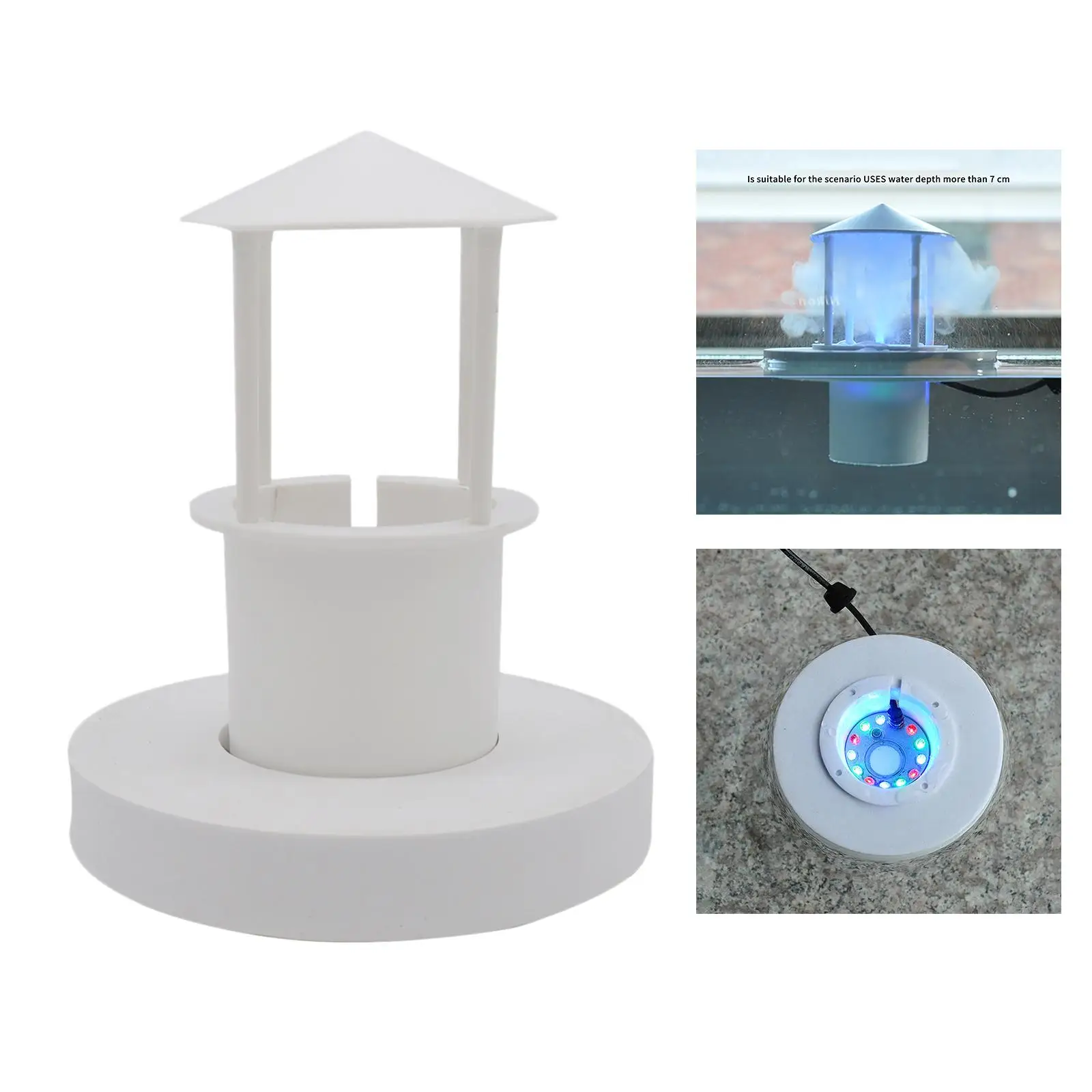 Small LED Light Ultrasonic Floating Mist Landscape Aquarium Reptile Pet Aquarium Mister Humidifier Decoration