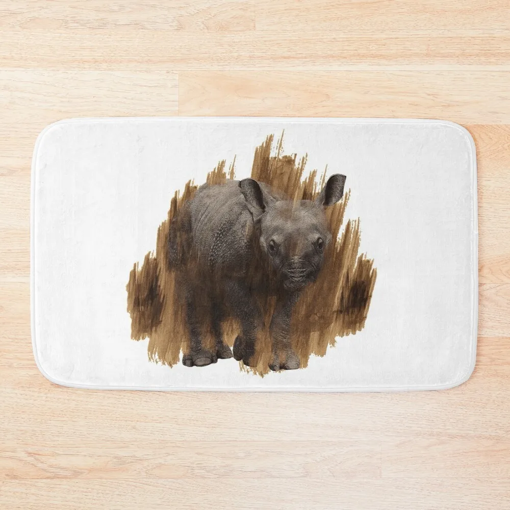 

Rhino baby, African animal motifs, gift idea for animal lovers Bath Mat For Hallway On The Floor Carpet For Shower Mat