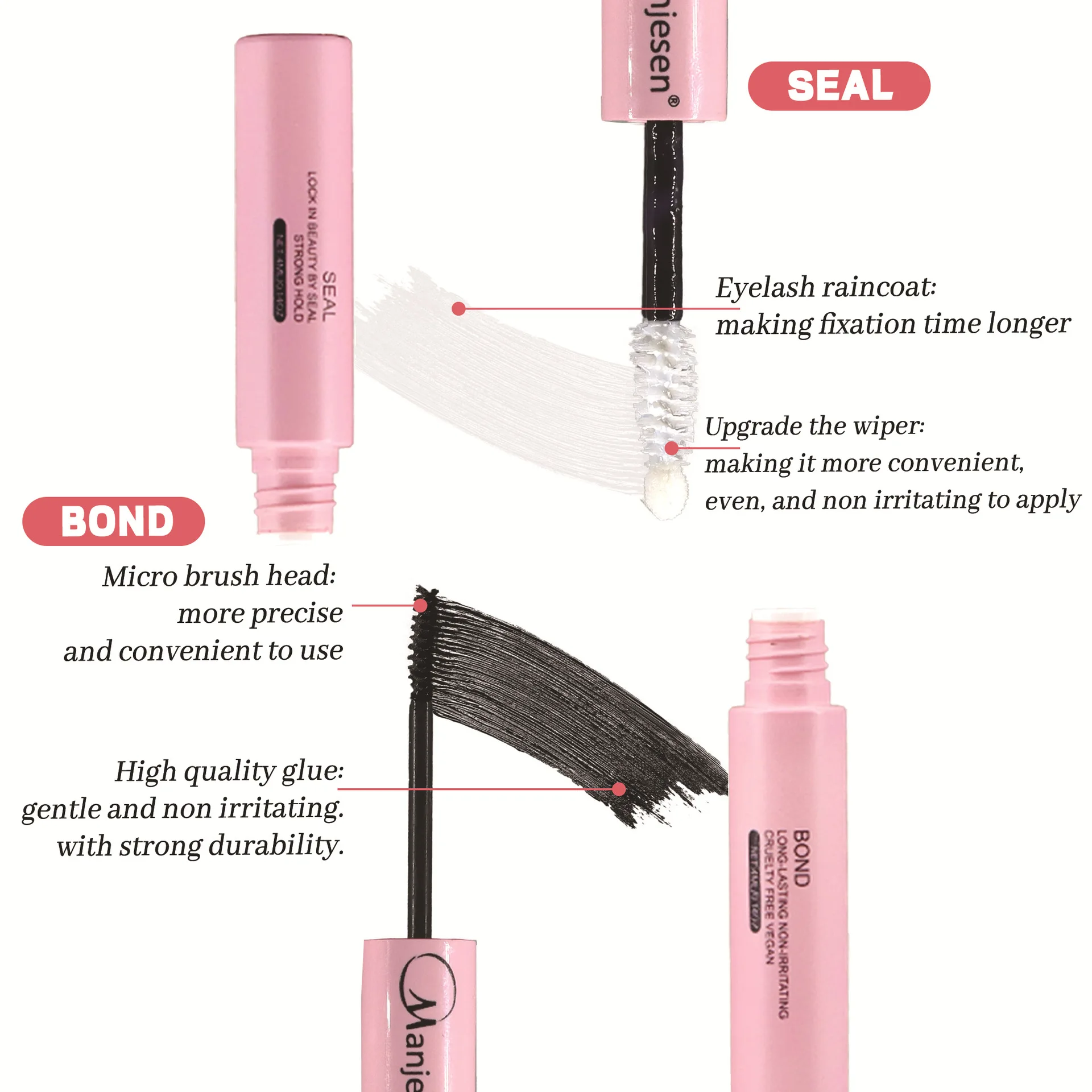 one pcs Eyelash glue and sealant, waterproof, 72-hour strong adhesion, no glue residue, fast-drying glue for quick application.