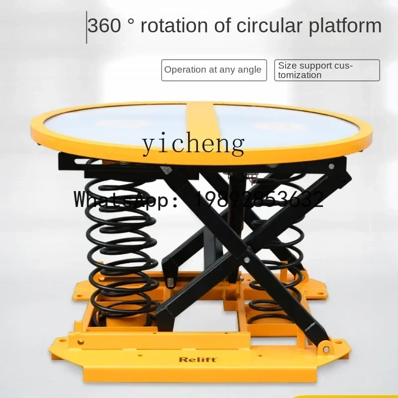 A1 spring lift platform circular rotary lift 1 ton 2 tons fixed pallet lift table