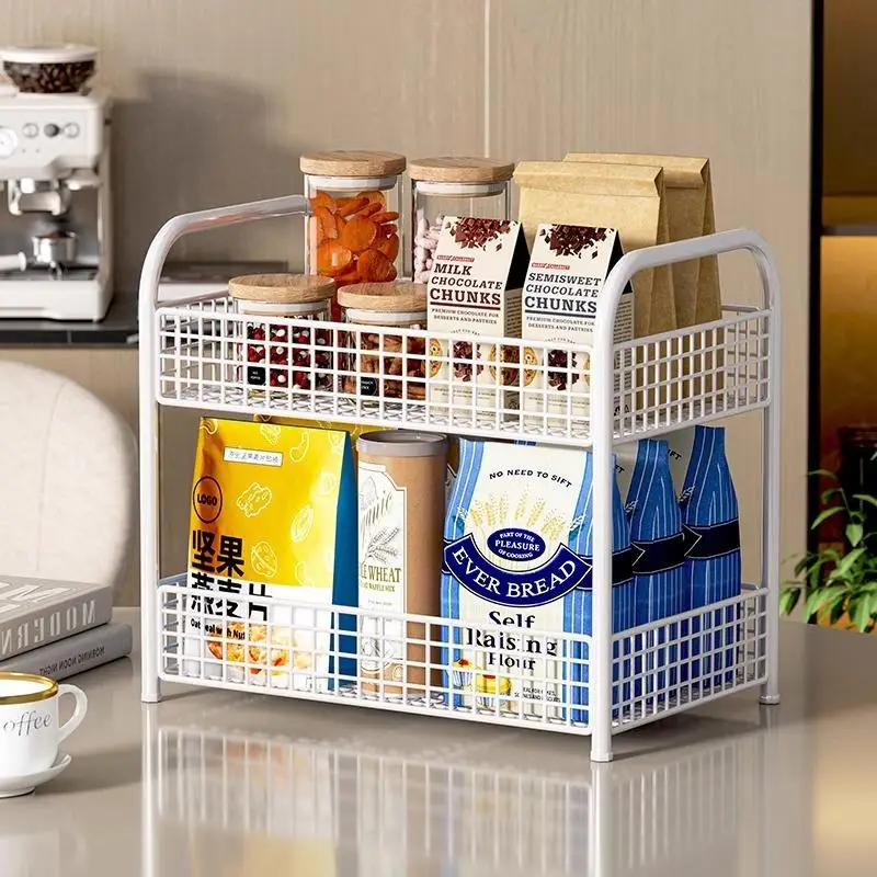 

Modern Simple Iron Multi-layer Tabletop Storage Ra Living Room Coffee Table Beverage Fruit Storage elf Kitchen Wall elf