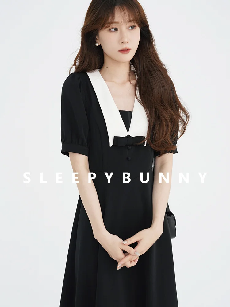 

Vintage Pink V Neck Dress for Women Summer Short Sleeve Princess Midi Dress Bow Cute Elegant Retro Style Girl Outfit Casual Look