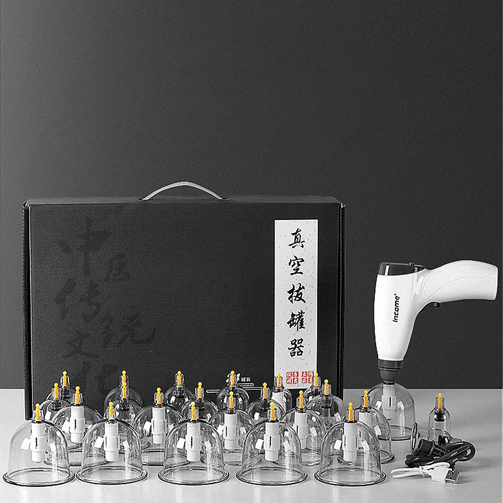 

24/4 Cans Electric Vacuum Cupping Set Suction Cups Massage Physiotherapy Jars Chinese Medicine Anti Cellulite For Body Massager