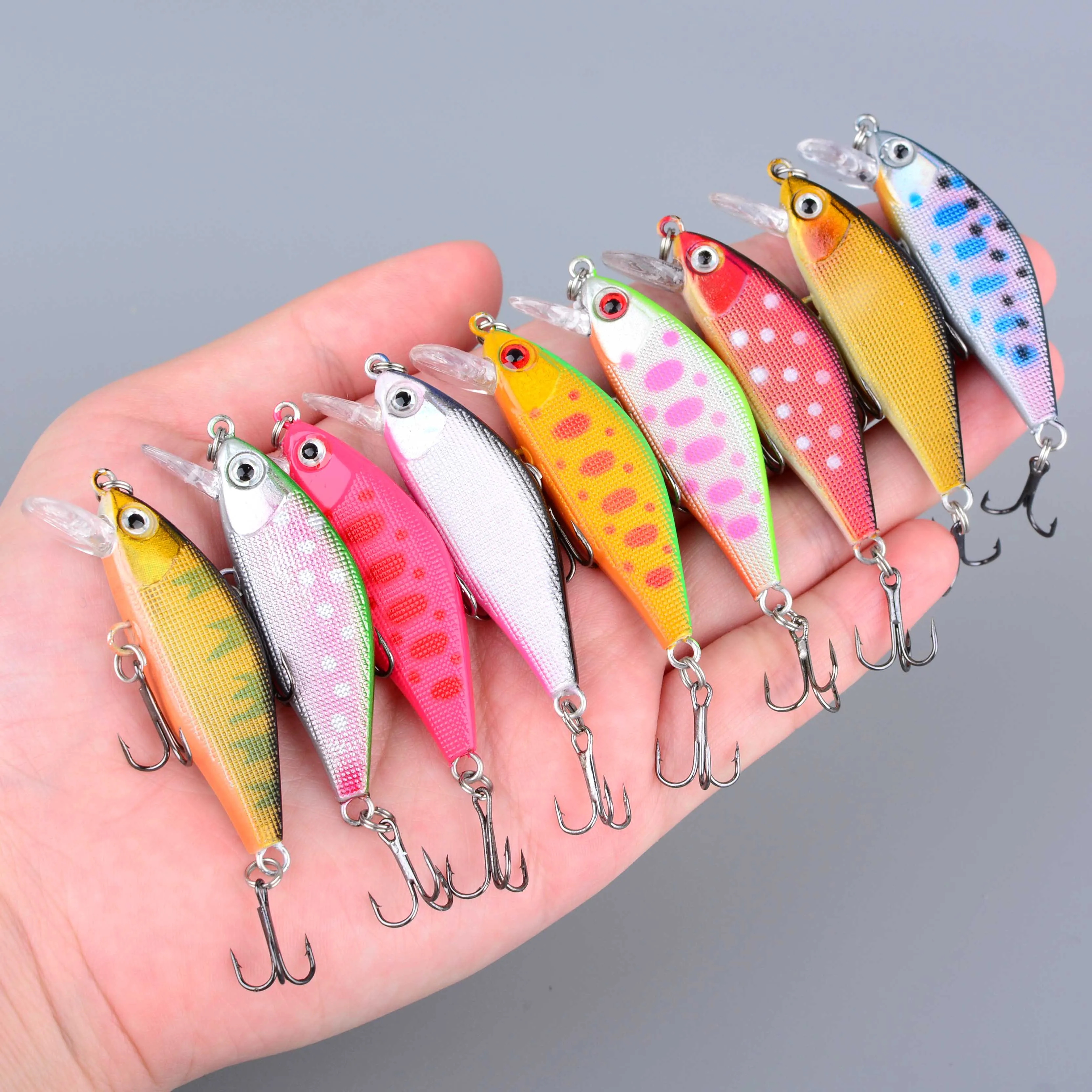 Neue 5cm 4g Sinkende Minnow-Wobbler Angelköder Forellen-Kunstköder aus Hartplastik für Barsch- und Karpfenangeln