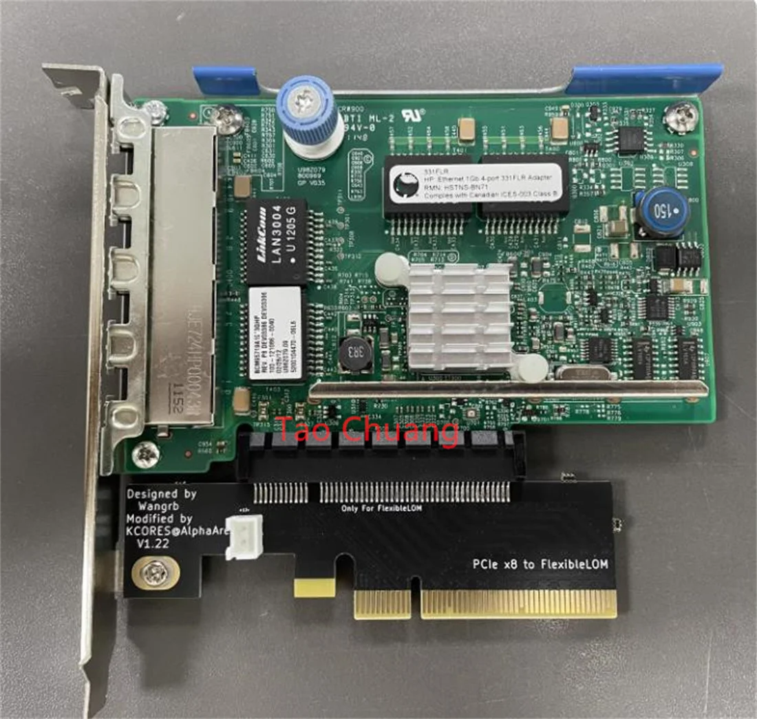FOR HP Ethernet 1GB 4-Port 331FLR NEC Broadcom BCM5719 Chip Four Port Gigabit Network Card AiKuaiHei Qunhui Esxi Soft Router