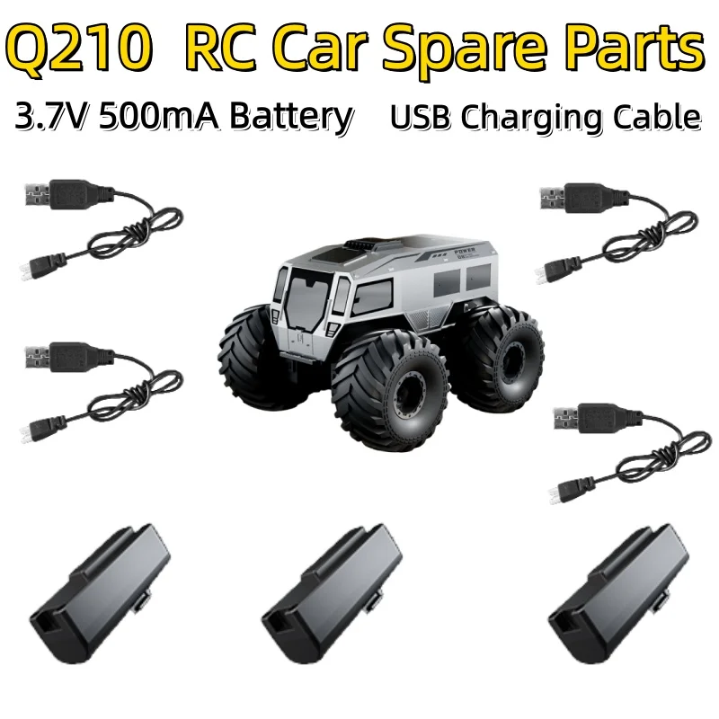 

Q210 Remote Control Car Spare Parts 3.7V 500mA Modular Battery abd USB Charging Cable Accessories For Q210 Amphibious RC Car