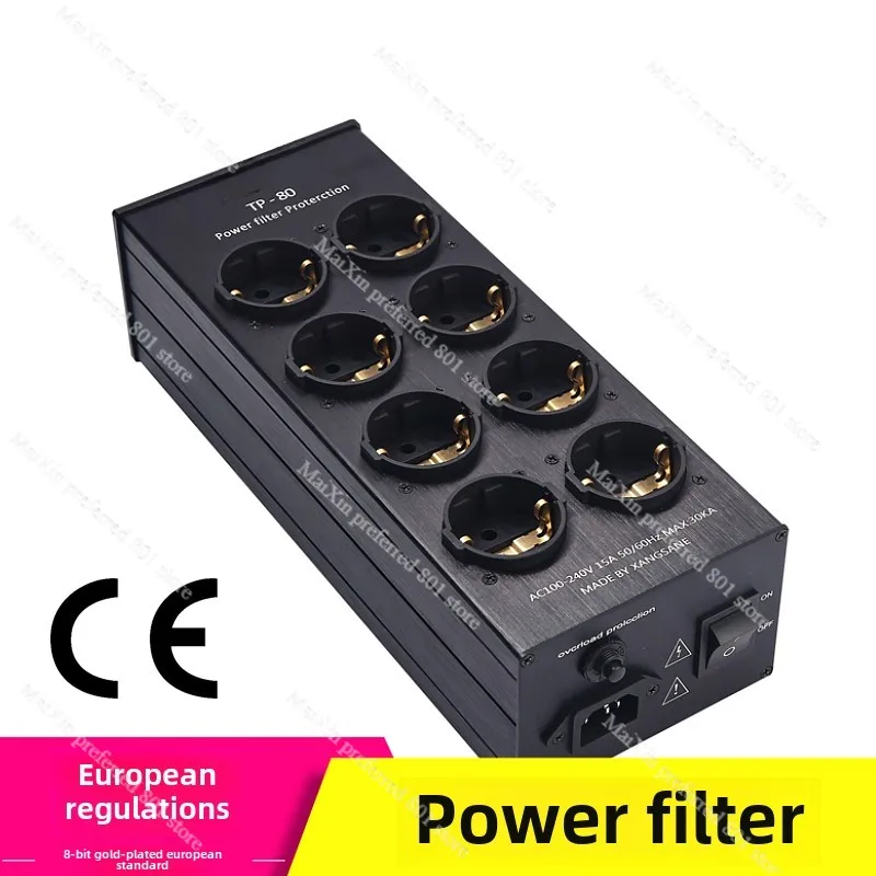 TP80 European standard power filter 8-bit EU power purifier socket duplex 2-stage filter