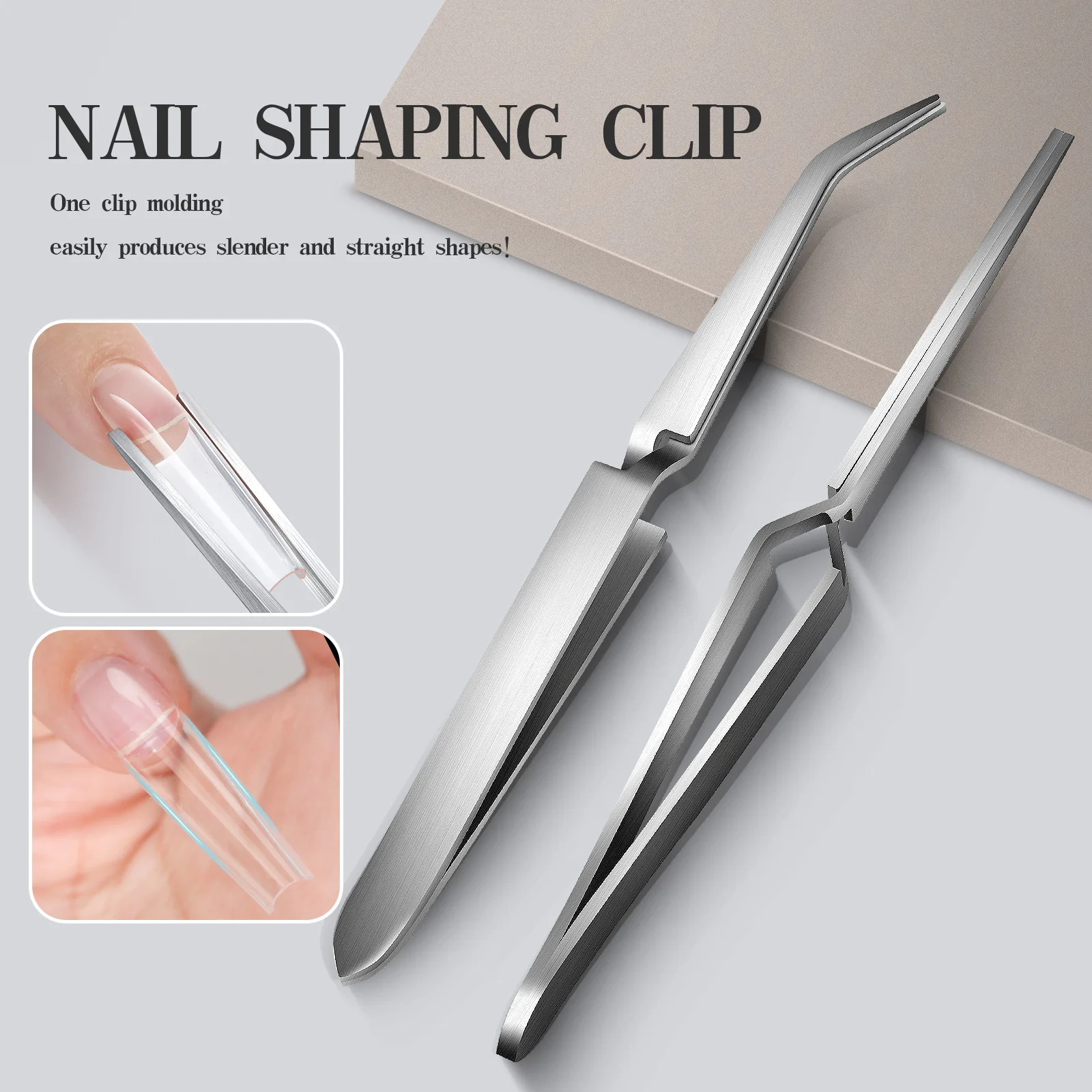 1pcs Multifunction Stainless Steel Nail Art Shaping Tweezers Cross Nail Clip Manicure Tools for Nail Plate Shaping