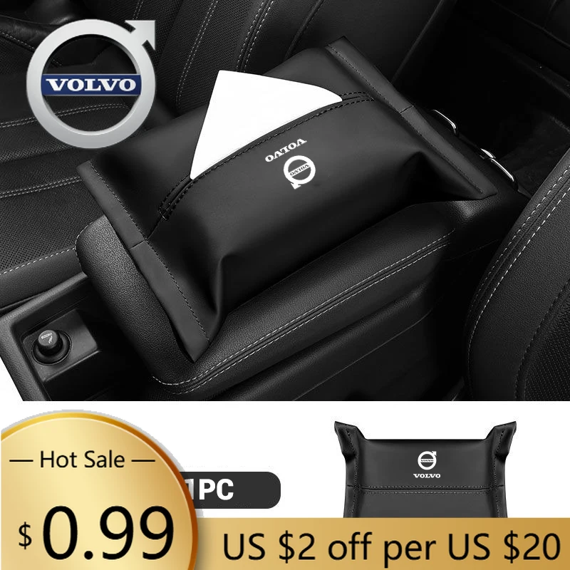 

Крышки ступицы из искусственной кожи, автомобильный держатель для салфеток, подвесной чехол для салфеток на заднем сиденье, аксессуар для Volvo RDESIGN XC60 XC90 S60 S80 S60L V40 V6