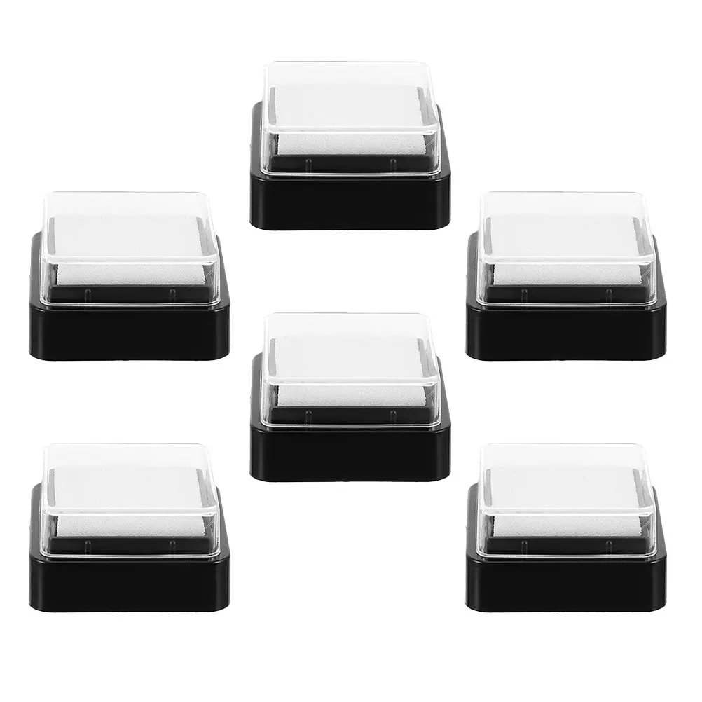 6 Almohadillas de Tinta Vacías para Manualidades con Sellos, Almohadilla de Tinta Lavable Portátil para Scrapbooking, Grabado y Pintura