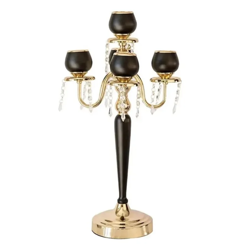 

European 5-head golden candlestick romantic atmosphere arrangement metal crafts