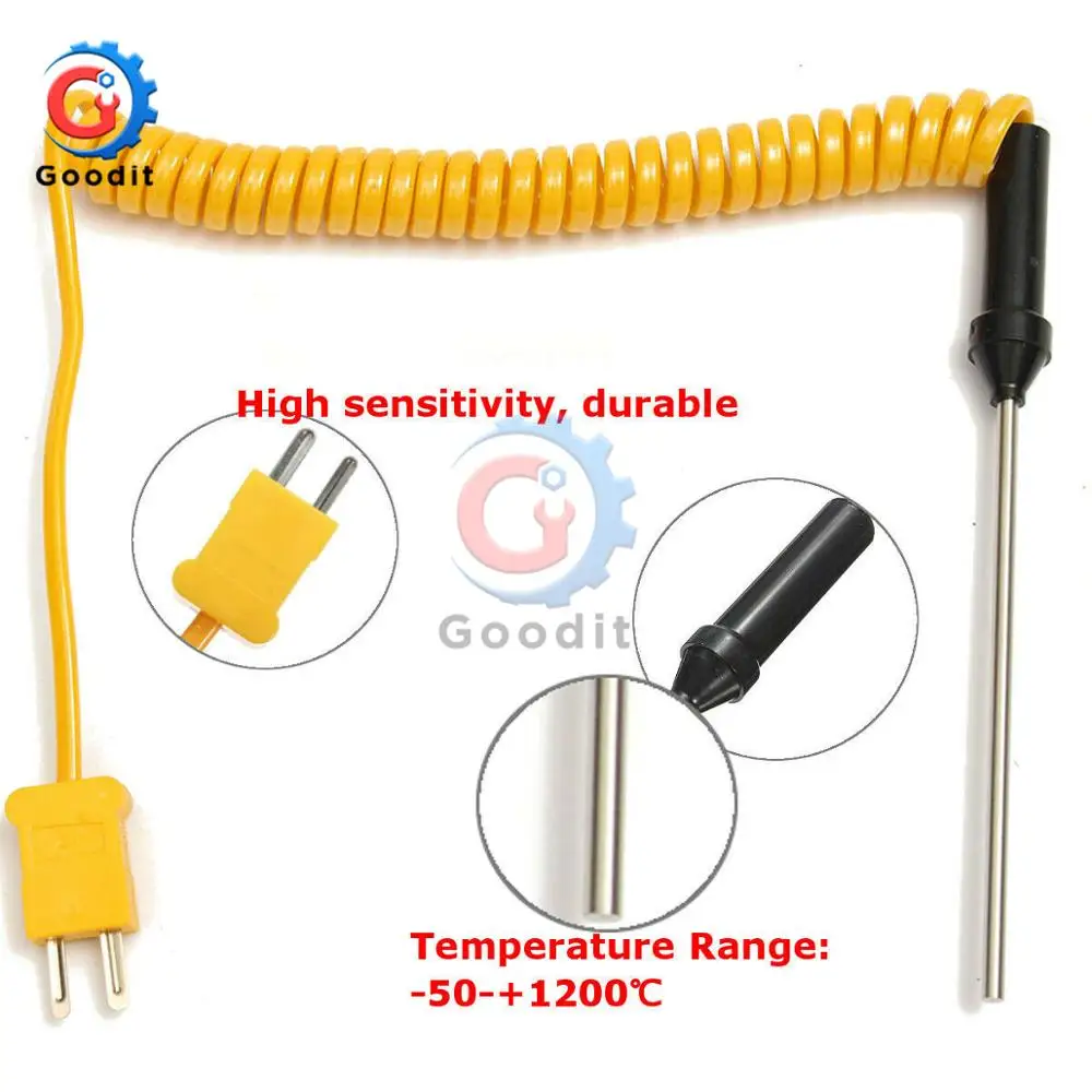 K-Type Thermocouple Probe Sensor 100mm/300mm/500mm Temperature Controller -50C to 1200 with Cable For Digital Thermometers