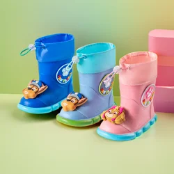 PAW PATROL Children's Flats Slip-on Pvc Waterproof Rain Boots For Baby Boys And Girls Kid's Outdoor Comfortable Casual Shoes