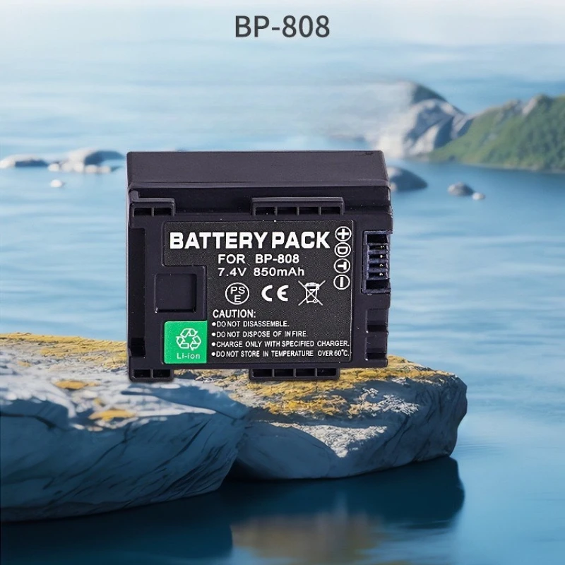 850mAh 7.4v Suitable for Canon BP-808 BP-809 BP807 HFS11 HFS100 HF21FS300 BP808 Compatible with Long Range Digital Batteries