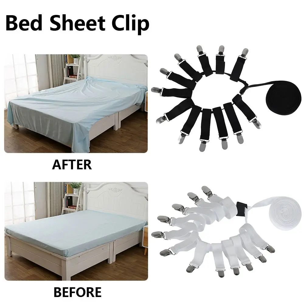 Bed Sheet Clips Mattress Fasteners Elastic Cover Blankets Grippers Holder Adjustable Fixing Slip-Resistant Belt Buckle Straps