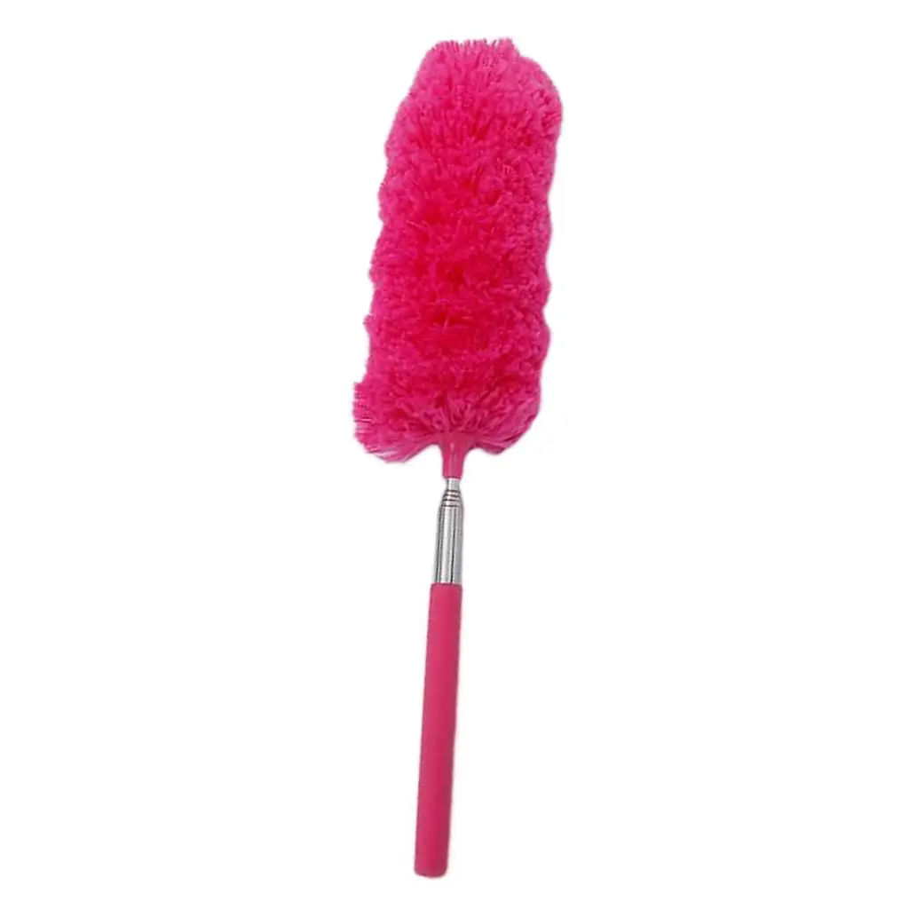 Flexible Microfiber Dust Mop, Long Handle, Washable, Cleaning Brush, Pink