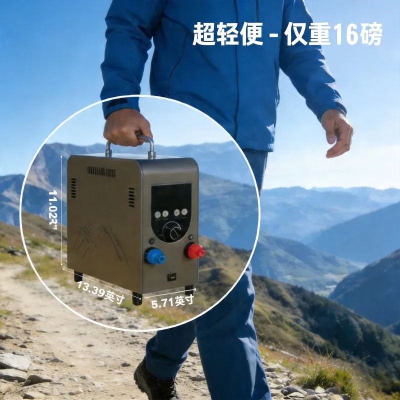 Portable Outdoor Gas Water Heater for Camping, Smart Temperature Control, Travel Shower, Compact & Easy to Carry