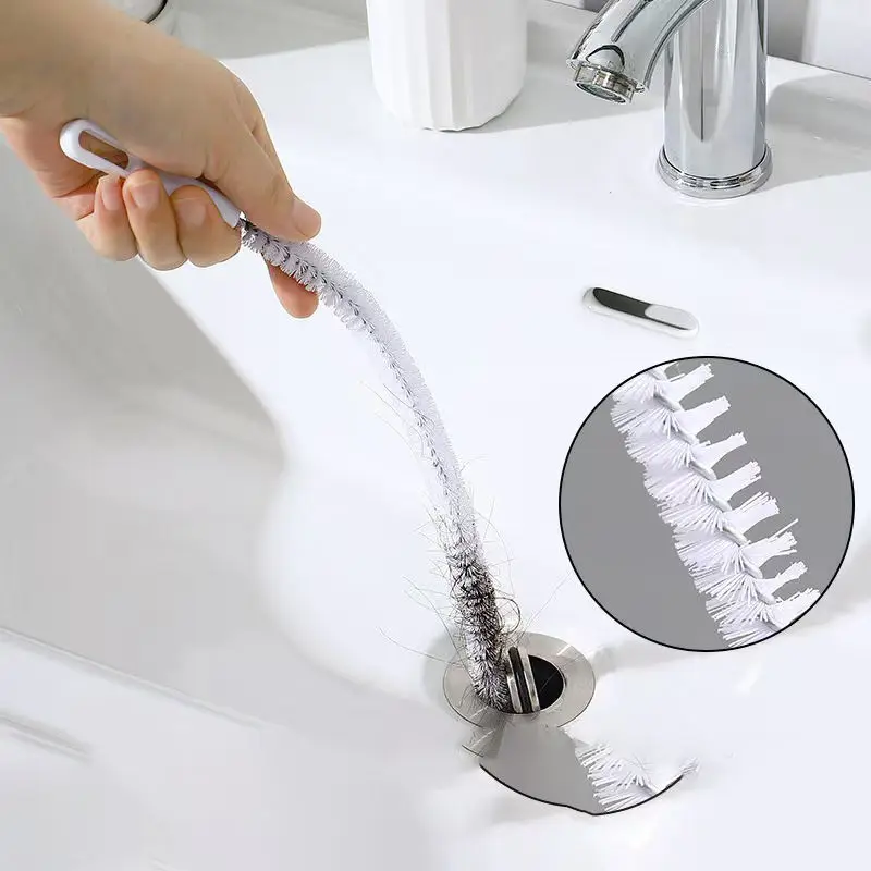 60cm Bendable Pipe Dredger Through Sewer Hair Cleaner Face Wash Pool Cleaning Brush Water Pipe Drainage Block Cleaning Brush