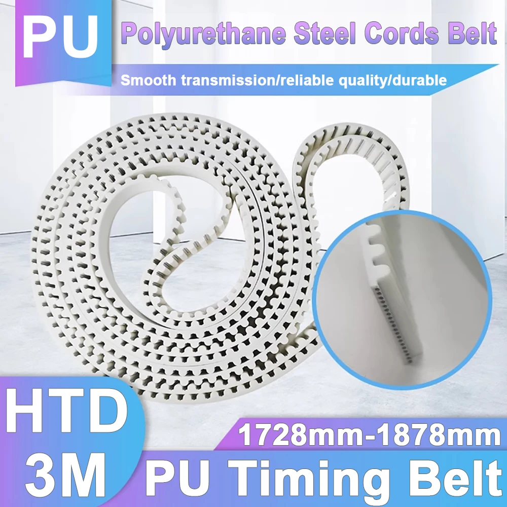 

1pcs Width 10mm HTD-3M Synchronous Timing Belt Perimeter 1728mm to 1878mm Polyurethane PU Steel Cords For 3D Printer Accessory