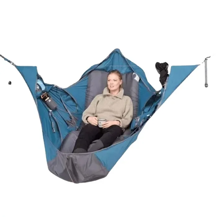 NONE Hof Hängematte Outdoor Schaukel Camping Hängematte Überleben Schlafsack mit Mücke Anti-Mücke Anti-Insekten tragbare Hängematten 3