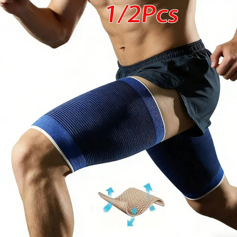 AliExpress NONE 1pc/2Pcs Knitted Elastic Thigh Compression Sleeve for Men & Women - Breathable Sports Support for Running, Cycling, and Workout