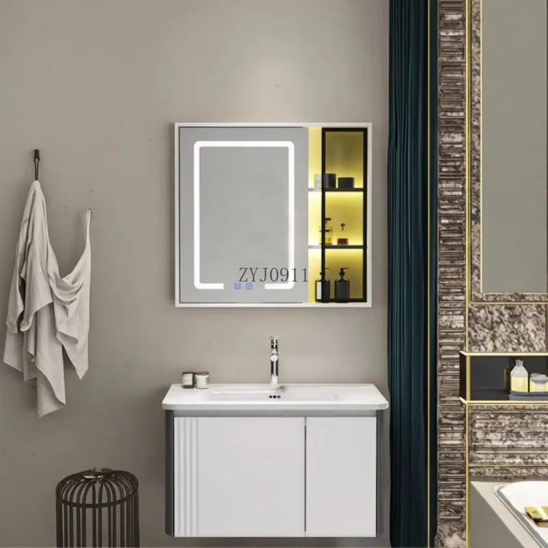 أثاث الحمام الغرور بالوعة واحدة ومزدوجة مرآة حمام الفندق حوض غسيل غرفة النوم