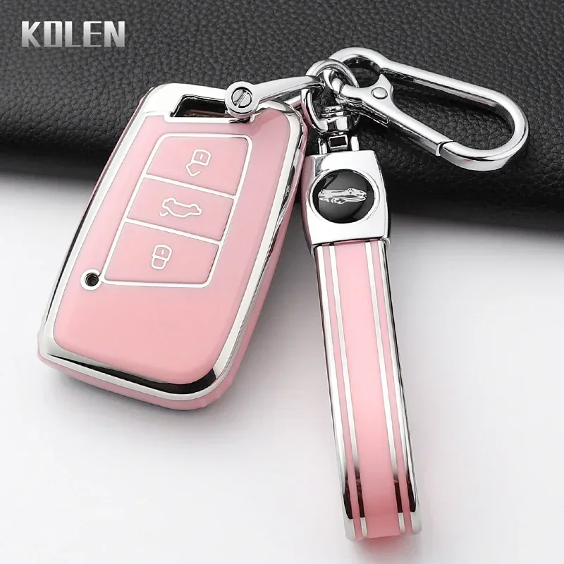 TPU Car Remote Key Case Cover Protected Shell Fob Accessories Keychain For Volkswagen VW Magotan Passat B8 For Skoda Superb A7