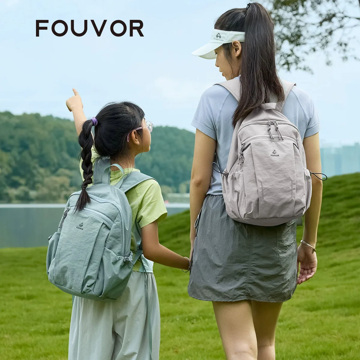 FOUVOR Girls Outdoor Backpack Parent-child Ultra-light Oxford Cloth Travel Small Backpack Sports Kids School Bag 3073-01 3073-13