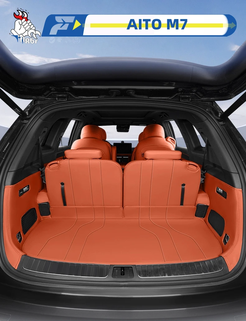 

Для AITO M7 2022-2025 автомобильный коврик для багажника, индивидуальный коврик для багажника, коврик для багажника, защитный коврик для багажника, защитный коврик для спинки стула