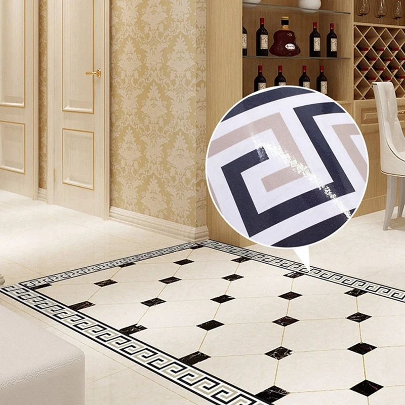 3X 2M Self-Adhesive Side Line Tile Sticker Bathroom Kitchen Restaurant Stair Floor Border Tile Sticker Wall Sticker