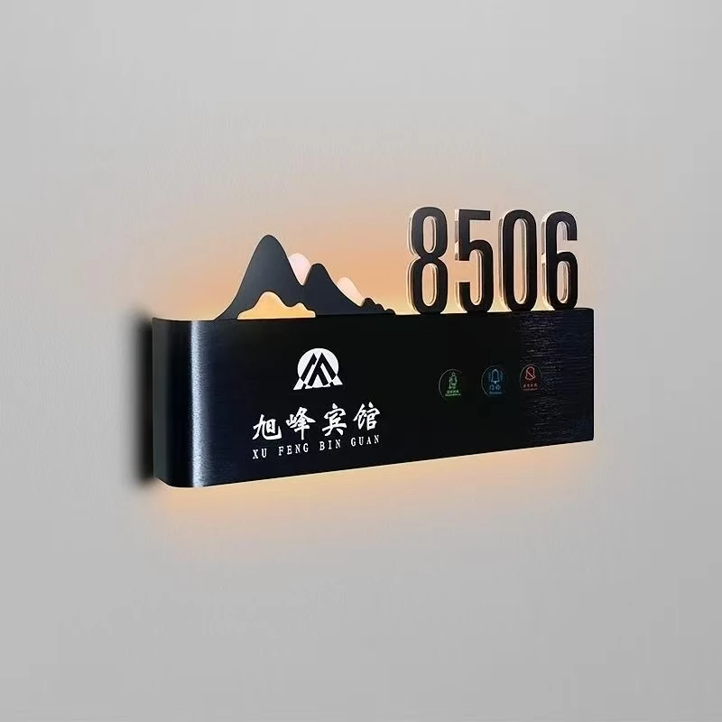 OEM Modern Stainless Steel Hotel Room Number Braille Signs for Office & Apartment Door Sign Plates