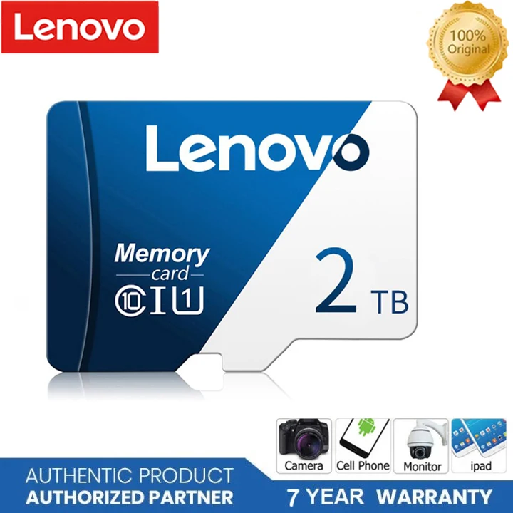 Lenovo-Carte mémoire haute vitesse pour téléphone, 2 To, 1 To, Micro TF, Carte SD, 128 Go, 256 Go, V60, Mini cartes SD, 512 Go UHS-1 TF Flash Card