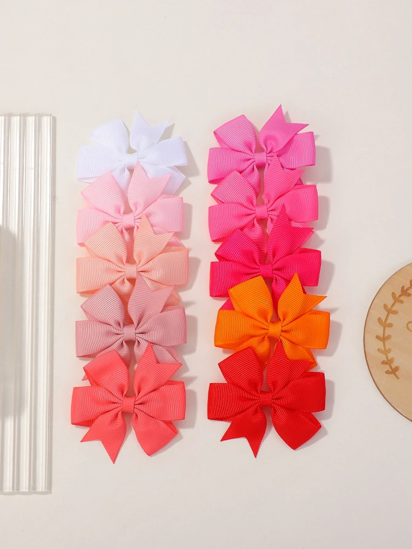 10Pcs/lot Baby Hair Clips 2.4 Inches Hair Bows Handmade for Kids Girls Hairpin Headwear Hair Accessories Wholesale