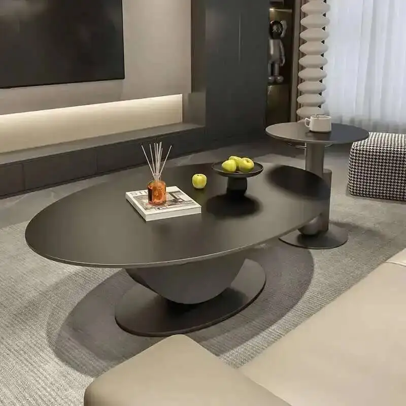 

Living Minimalist Designer Coffee Table Room Oval Black Home Modern House Luxury Mesa De Centro Sala Sedentary Furniture