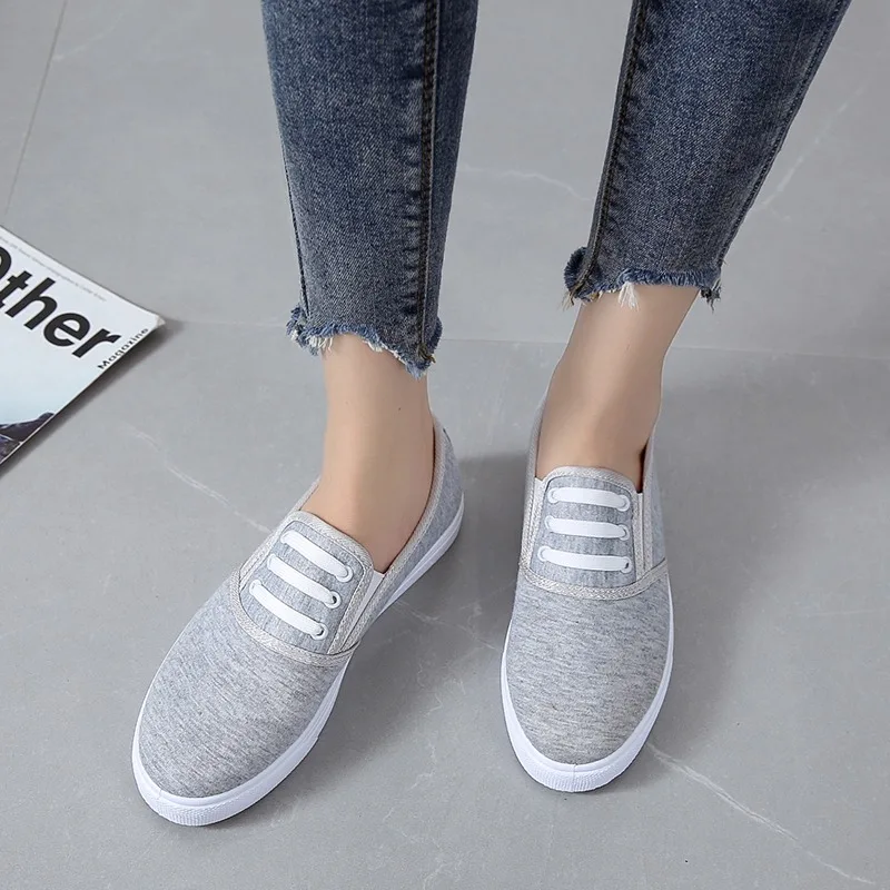 Women's Sneakers New Solid Round Toe Soft Sole Casual Loafers 2026 Fashion Simple Low Top Lace Up Women Shoe Zapatillas De Mujer