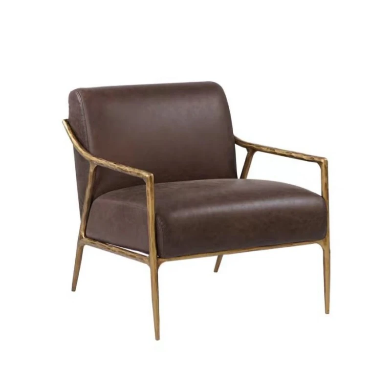 

Medieval leisure chair, retro solid forged wrought iron living room single sofa chair