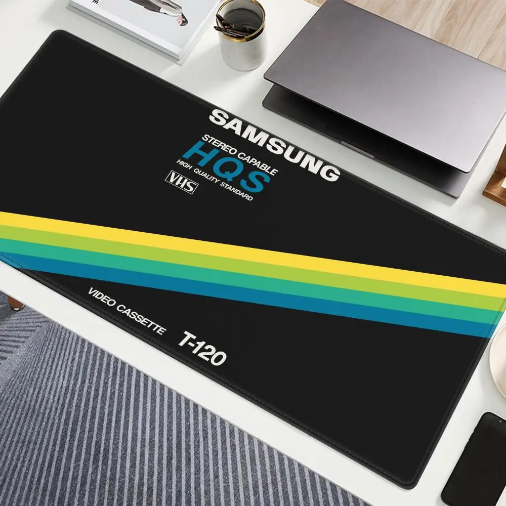 

Retro VHS Style Mouse Pad Xxl Computer Large Size Mousepad Non-slip Gamer Keyboard Mausepad 90x40cm Art Design HD Deskmat Carpet