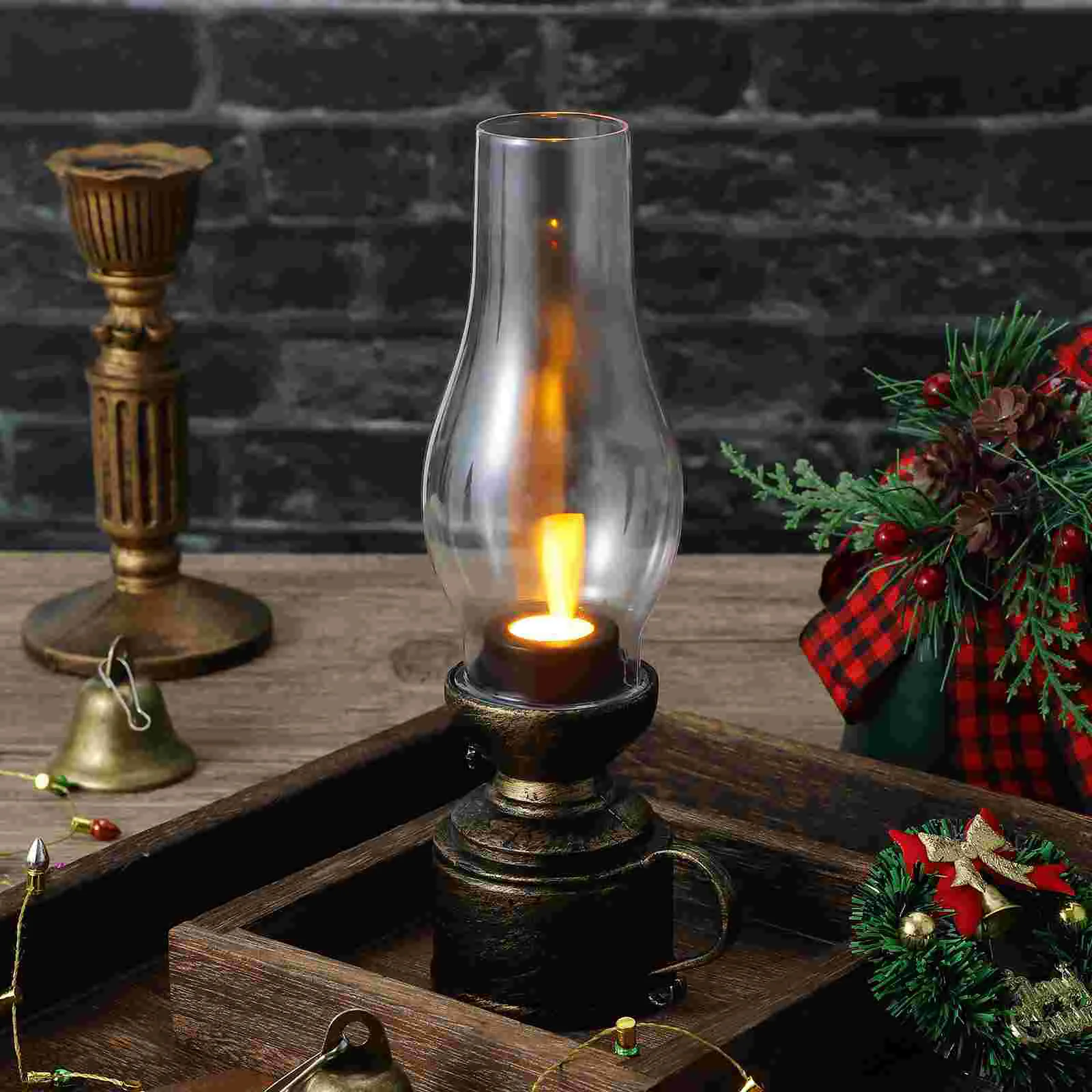 Artificial Electronic Kerosene Lamp Table Decoration Electric Lighter Component Retro