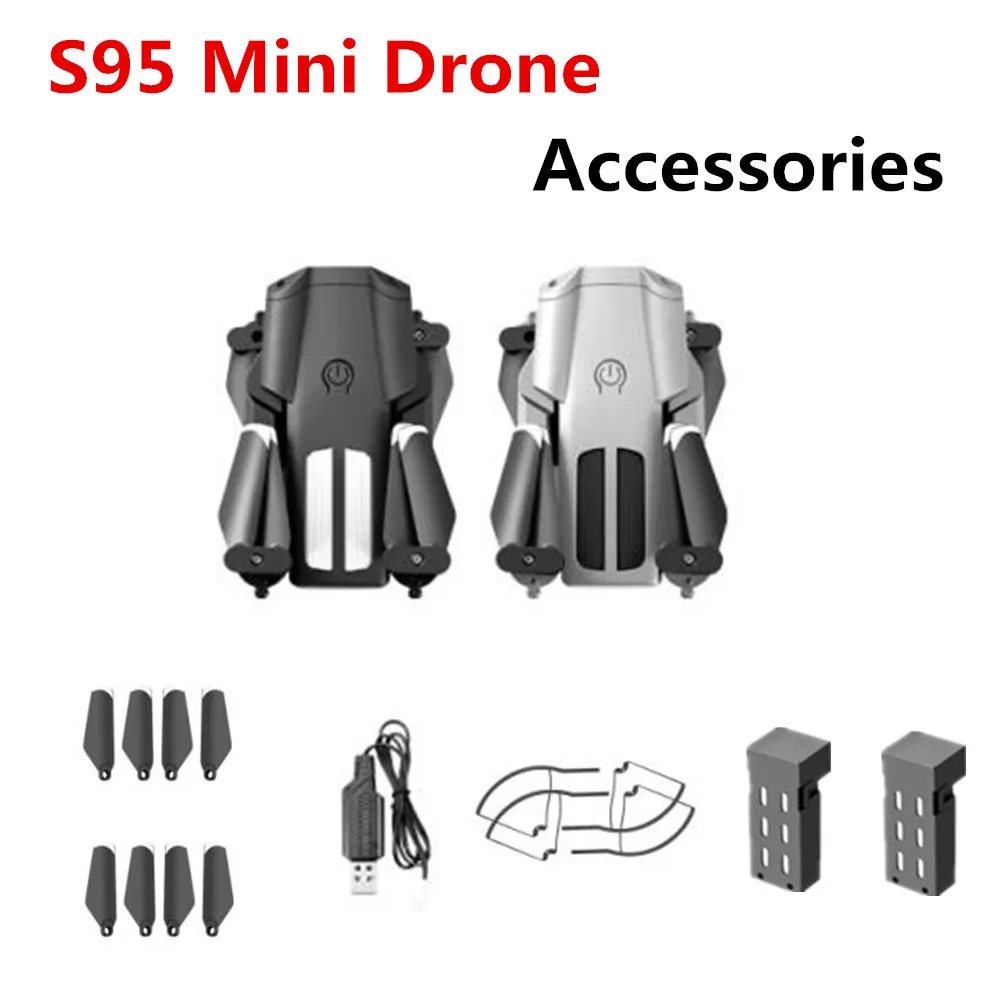 S95 Mini dron oryginalne akcesoria 3.7V 650mAh bateria, śmigło klon liść, do S95 Mini Drone części zamienne S95 bateria