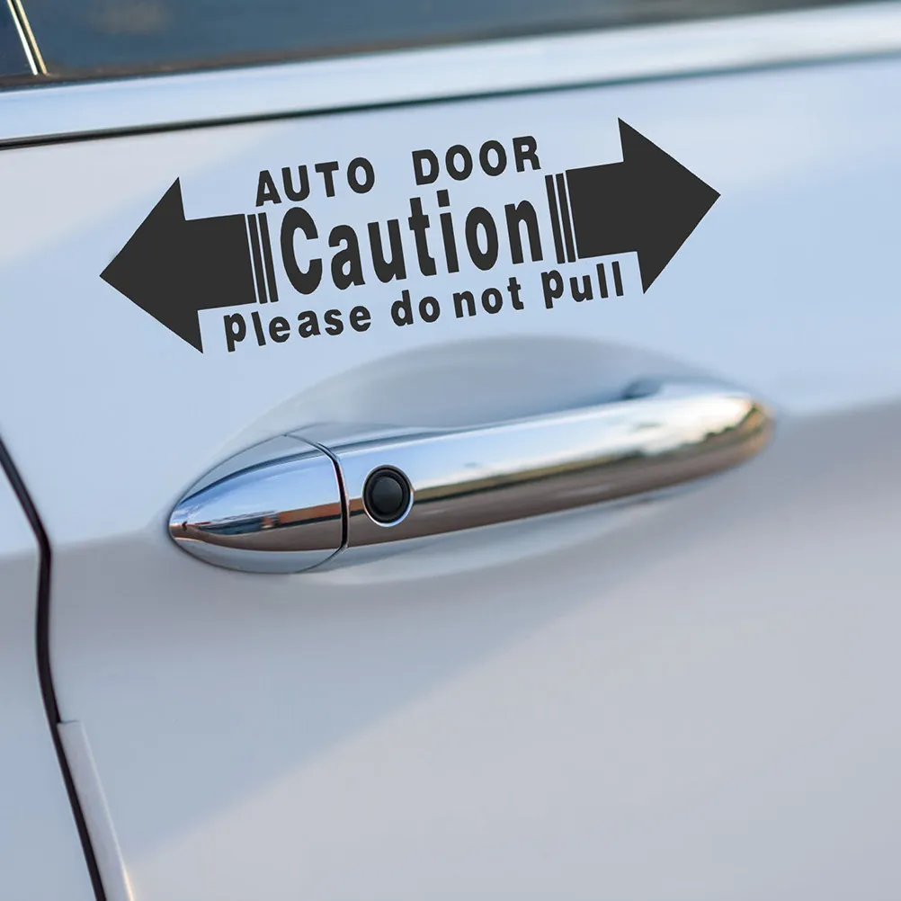 4Pcs Automatic Door Safety Stickers Car Door Warning Labels Self Adhesive Do Not Touch Signs for Vehicle Sliding Glass Doors
