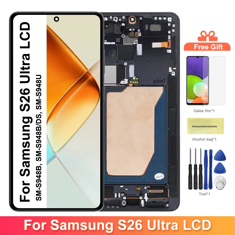 For Samsung S26 Ultra Display Touch Screen Digitizer Assembly SM-S948B, SM-S948B/DS LCD Replacement Parts