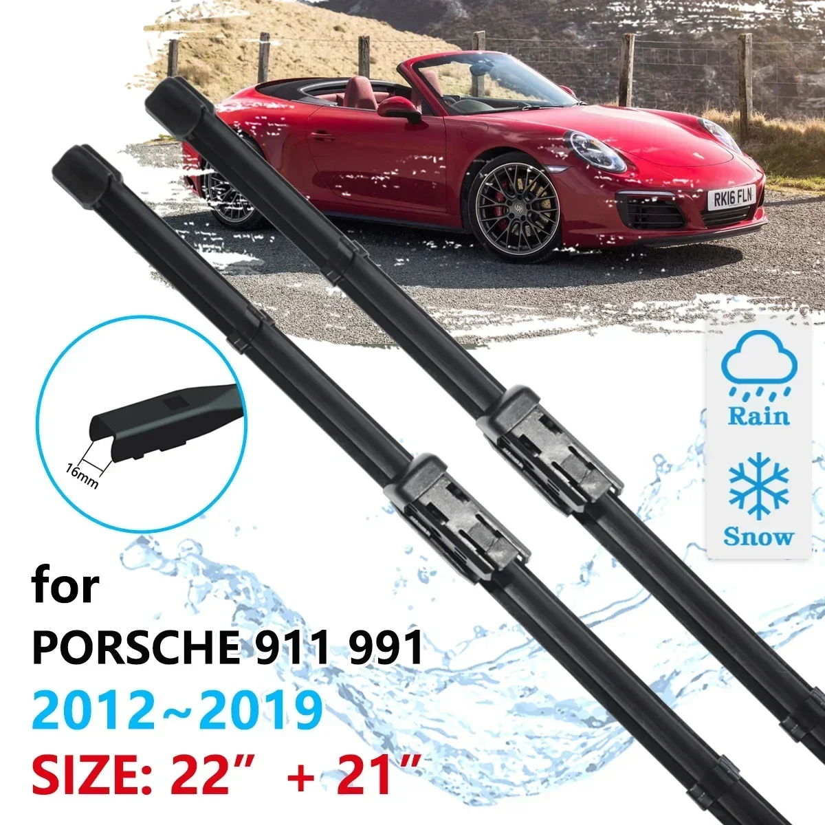 For Porsche 911 991 2012~2019 Windscreen Windshield Accessories Window 2012 2013 2014 2015 2016 2017 2018 Car Front Wiper Blades