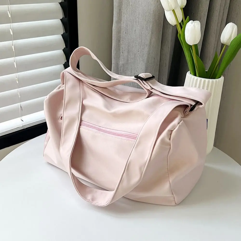 Fashionable Solid Color Crossbody Tote Bags Canvas Niche Design Sports Shoulder Bag Casual Large Capacity Luggage Bag Outdoor