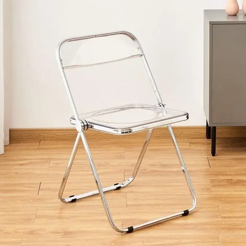 Acrylic Modern Minimalist Transparent Folding Table Simple Ins Style Study Table Home Computer Table Dining Chair