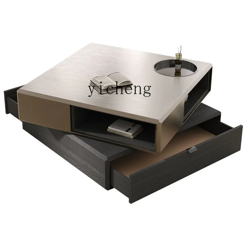 

YY Simple Cube Coffee Table Small Apartment Light Luxury Rotating Storage Creative Coffee Table