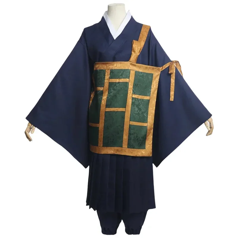 SN55 Косплей Аниме Geto Suguru Костюмы Парики Мужчины Женщины Наряды Япония Кимоно Хэллоуин Синий Черный Одежда$5Q@1