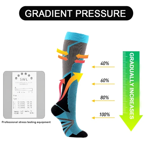 Imagen 2 del producto Calcetines de compresión médicos para la circulación sanguínea, calcetín elástico para Diabetes, embarazo, correr al aire libre, senderismo, Varicocele, pantorrilla, Edema